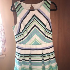 Aqua and Purple Striped Dress
